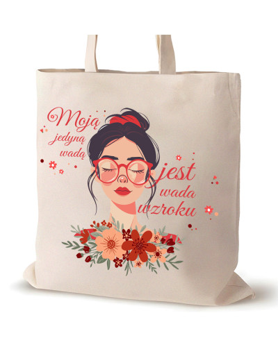 EKO TORBA PRAZENT DLA DZIEWCZYNY DZIEŃ MAMY WADA WZROKU OKULARY ŚMIESZNA