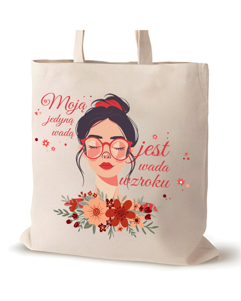 EKO TORBA PRAZENT DLA DZIEWCZYNY DZIEŃ MAMY WADA WZROKU OKULARY ŚMIESZNA