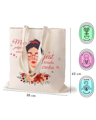 EKO TORBA PRAZENT DLA DZIEWCZYNY DZIEŃ MAMY WADA WZROKU OKULARY ŚMIESZNA