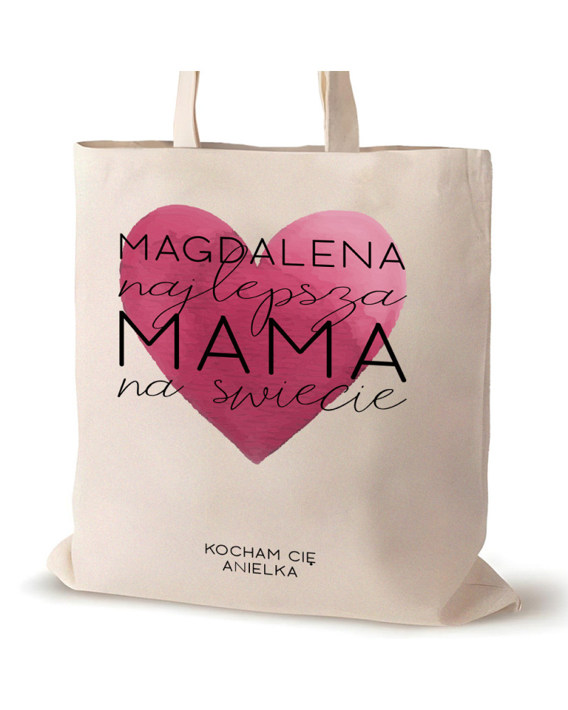 TORBA NA ZAKUPY BAWEŁNIANA PREZENT NA DZIEŃ MAMY URODZINY IMIENINY DUŻA XXL