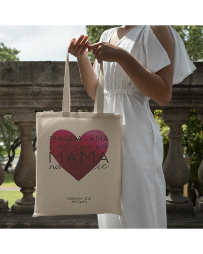TORBA NA ZAKUPY BAWEŁNIANA PREZENT NA DZIEŃ MAMY URODZINY IMIENINY DUŻA XXL