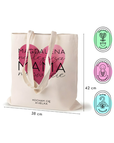 TORBA NA ZAKUPY BAWEŁNIANA PREZENT NA DZIEŃ MAMY URODZINY IMIENINY DUŻA XXL
