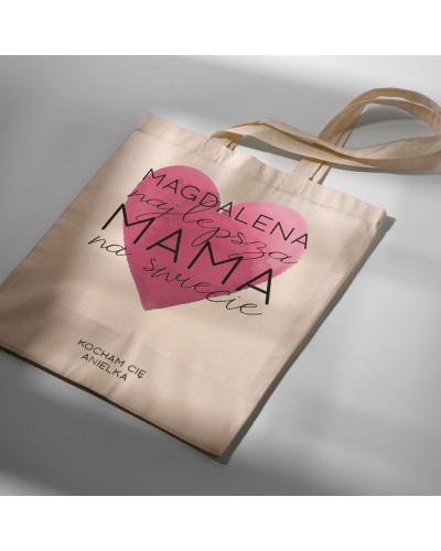 TORBA NA ZAKUPY BAWEŁNIANA PREZENT NA DZIEŃ MAMY URODZINY IMIENINY DUŻA XXL