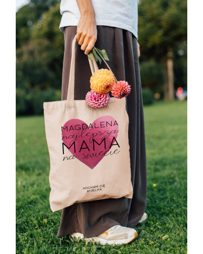 TORBA NA ZAKUPY BAWEŁNIANA PREZENT NA DZIEŃ MAMY URODZINY IMIENINY DUŻA XXL
