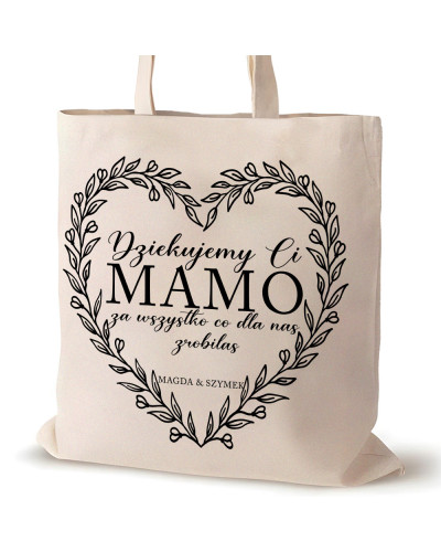 TORBA NA ZAKUPY BAWEŁNIANA PREZENT NA DZIEŃ MAMY DZIĘKUJEMY CI MAMO