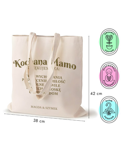 TORBA NA ZAKUPY BAWEŁNIANA PREZENT NA DZIEŃ MAMY KOCHANA MAMO