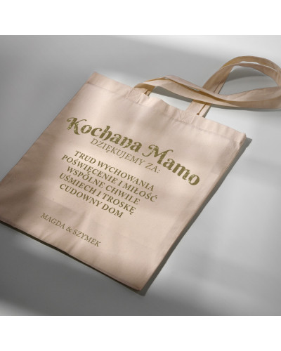 TORBA NA ZAKUPY BAWEŁNIANA PREZENT NA DZIEŃ MAMY KOCHANA MAMO