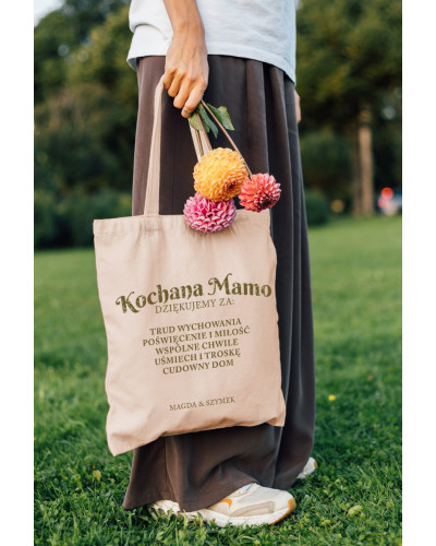 TORBA NA ZAKUPY BAWEŁNIANA PREZENT NA DZIEŃ MAMY KOCHANA MAMO