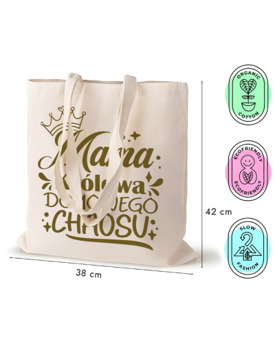 TORBA NA ZAKUPY BAWEŁNIANA PREZENT NA DZIEŃ MAMY MAMA KRÓLOWA CHAOSU