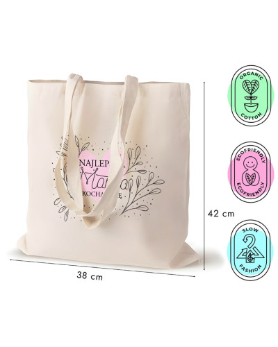 TORBA PREZENT NA DZIEŃ MAMY NA ZAKUPY BAWEŁNIANA NAJLEPSZA MAMA NA ŚWIECIE