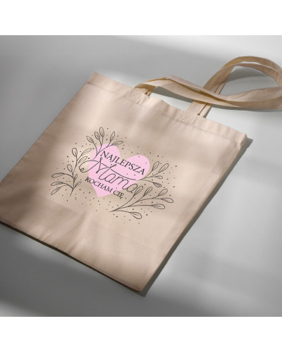 TORBA PREZENT NA DZIEŃ MAMY NA ZAKUPY BAWEŁNIANA NAJLEPSZA MAMA NA ŚWIECIE