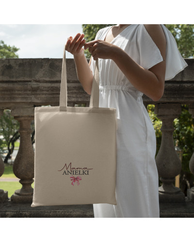 TORBA PREZENT NA DZIEŃ MAMY NA ZAKUPY BAWEŁNIANA MAMA + IMIĘ DZIECKA DZIEWCZYNKI