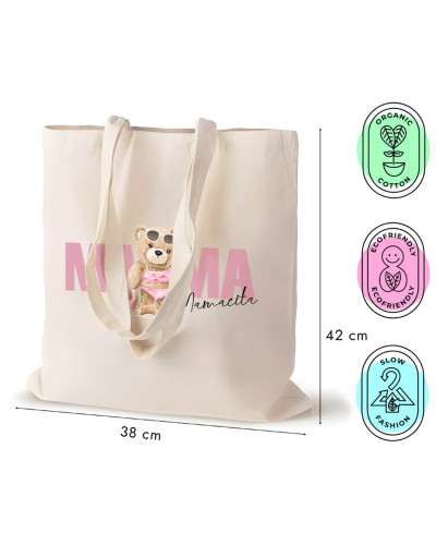 TORBA PREZENT NA DZIEŃ MAMY NA ZAKUPY BAWEŁNIANA MIŚ MAMACITA