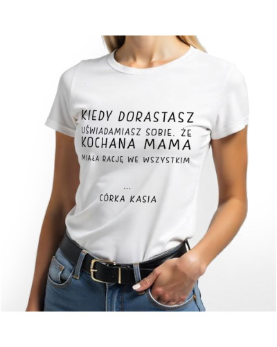 Koszulka t-shirt na dzień mamy + IMIĘ personalizowane