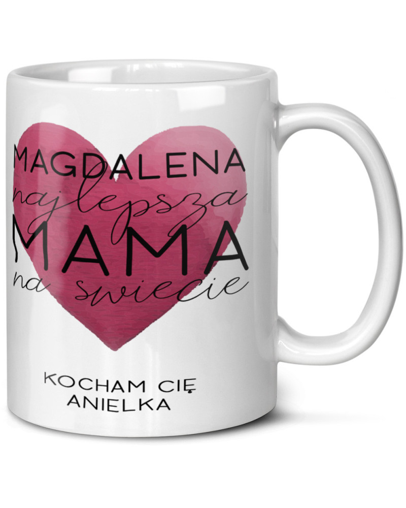 Kubek prezent na dzień MAMY mama żona "IMIĘ najlepsza mama na świecie" + IMIONA DZIECI