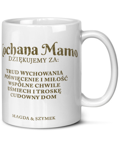 Kubek prezent na dzień MAMY mama żona "Kochana mamo dziękujemy Ci za:" + IMIONA DZIECI