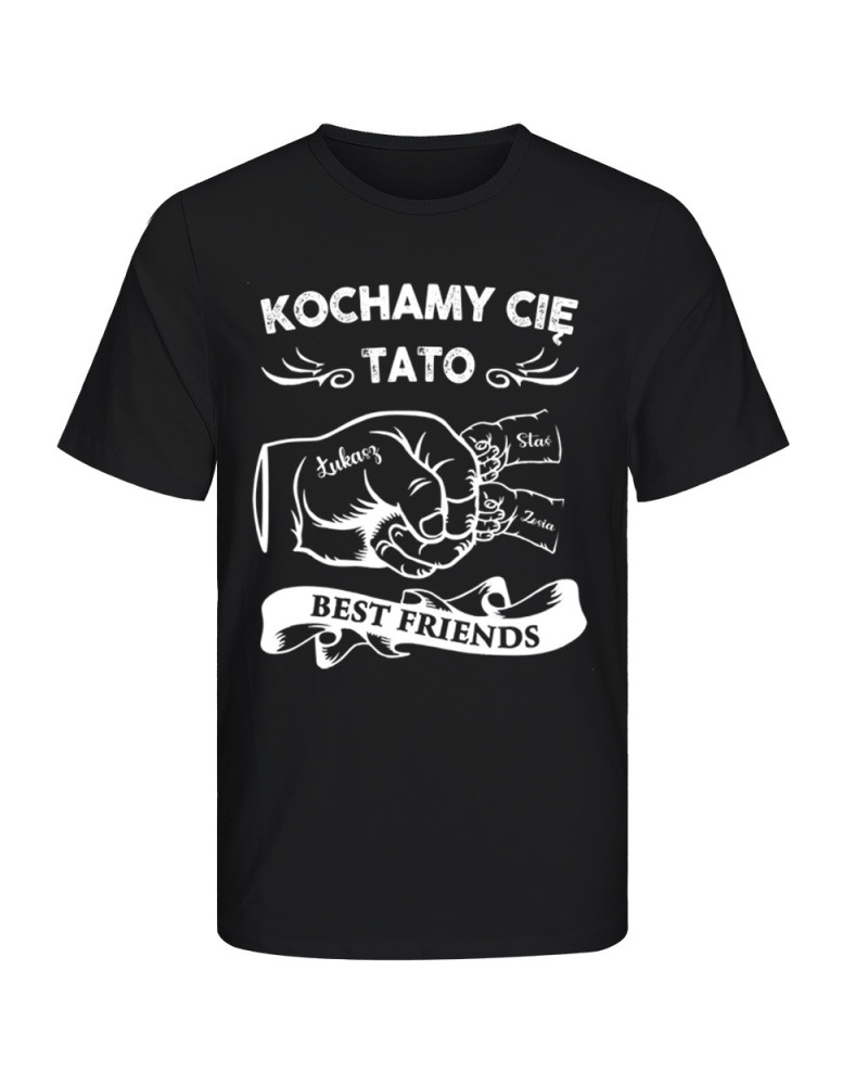 Koszulka dla taty na dzień ojca Tata ręka i ręce dzieci + IMIONA