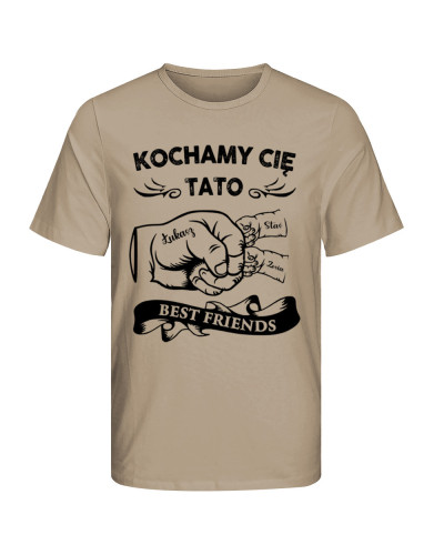 Koszulka dla taty na dzień ojca Tata ręka i ręce dzieci + IMIONA