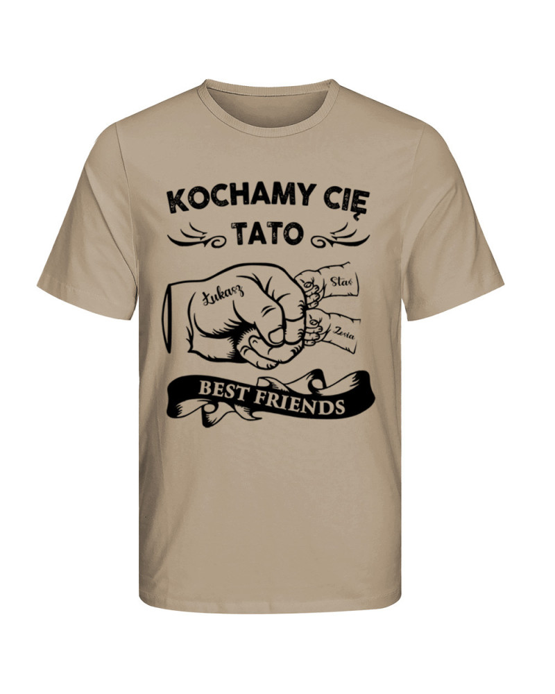 Koszulka dla taty na dzień ojca Tata ręka i ręce dzieci + IMIONA