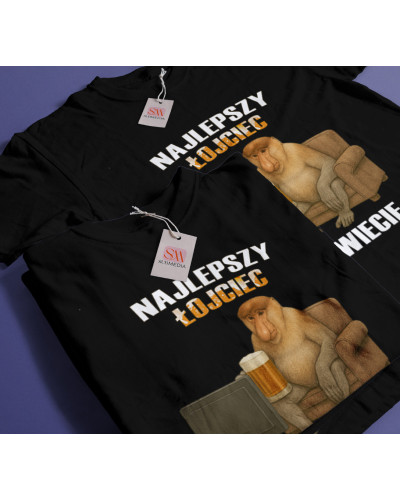 Koszulka dla taty na dzień ojca śmieszna nosacz "Najlepszy Łojciec"