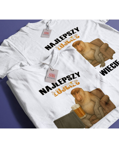 Koszulka dla taty na dzień ojca śmieszna nosacz "Najlepszy Łojciec"