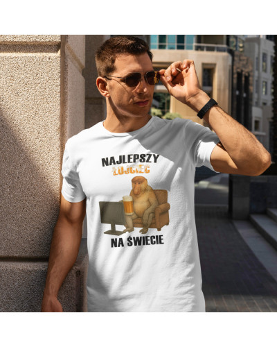 Koszulka dla taty na dzień ojca śmieszna nosacz "Najlepszy Łojciec"