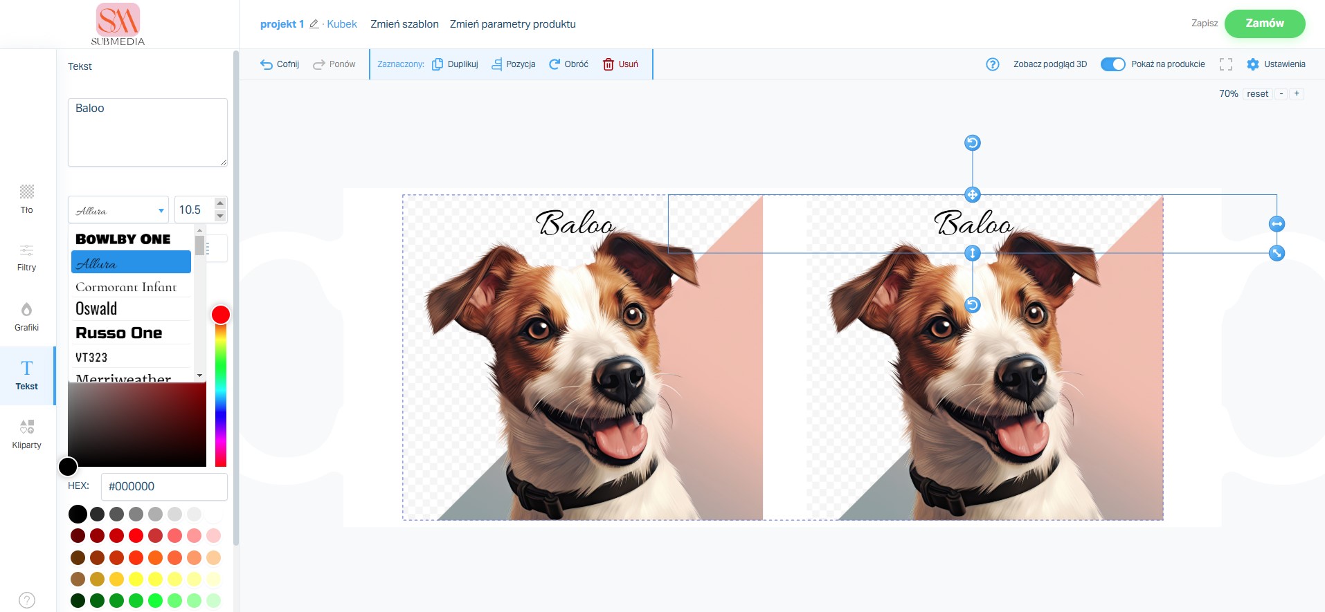 Kreator kubków krok 3
